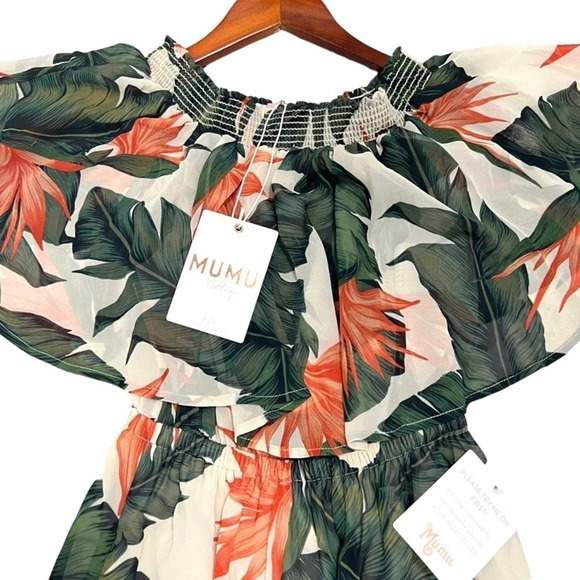 Show Me Your Mumu Hacienda Maxi Dress Off Shoulder Paradise Tropical Floral XS - Picture 6 of 13